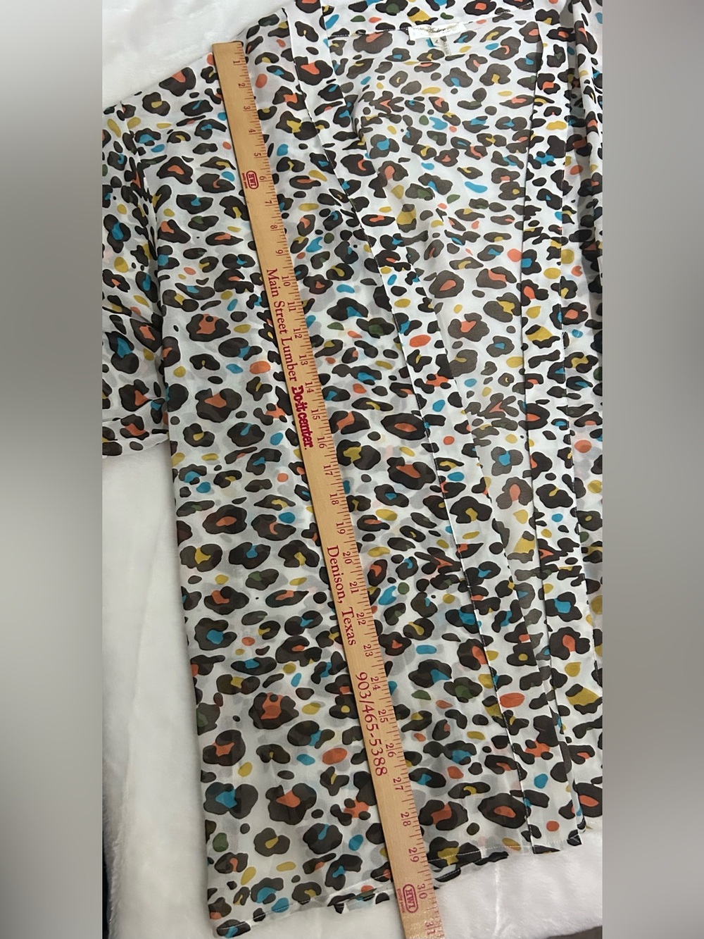 Andree by Unit Multicolor Leopard Print Kimono Cardigan Size Large - Picture 7 of 7